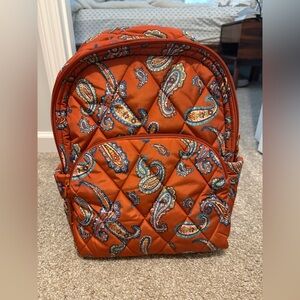 Vera Bradley Orange Paisley Quilted Backpack